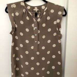 J. Crew polka dot short sleeve blouse